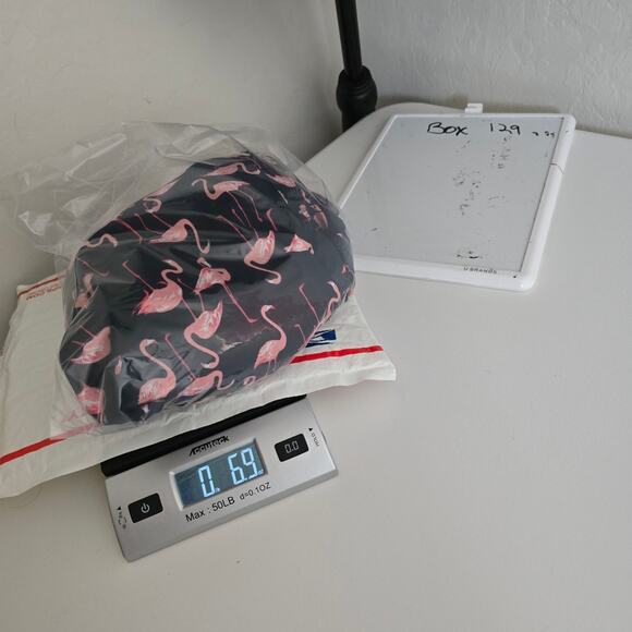 Old Navy Blue Pink Flamingo Print Short Sleeve Bulit In Flex Tropical Unisex XL - Picture 12 of 12